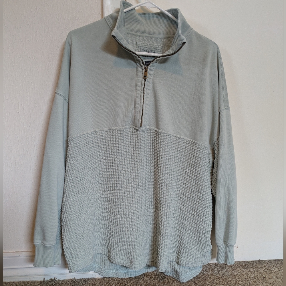 Half Zip Waffle Sweatshirt